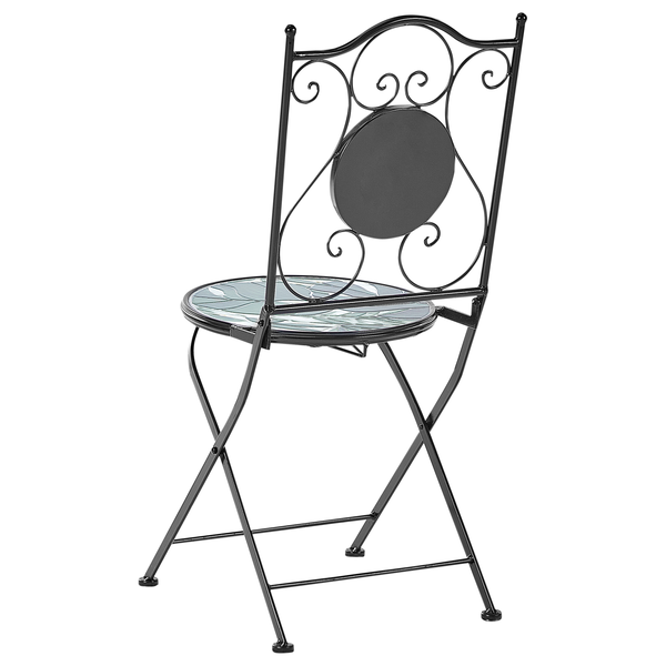Bistro Set klappbar COZZANA Metall Schwarz