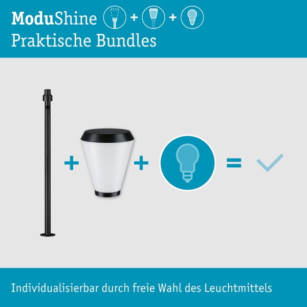 Moderne Außenwandleuchte mit Bewegungsmelder, zylindrischem Leuchtkörper und Wandhalterung zur Montage an Ziegelmauerwerk.