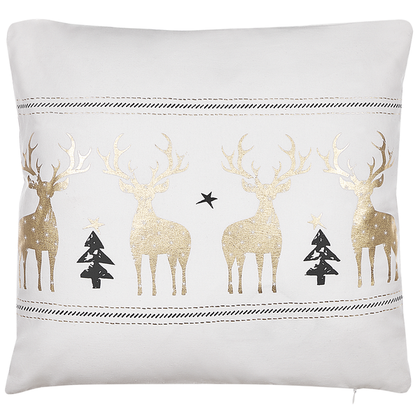 Dekokissen 2er Set DONNER Baumwolle 45 x 45 cm Weiß Weihnachtsmotiv
