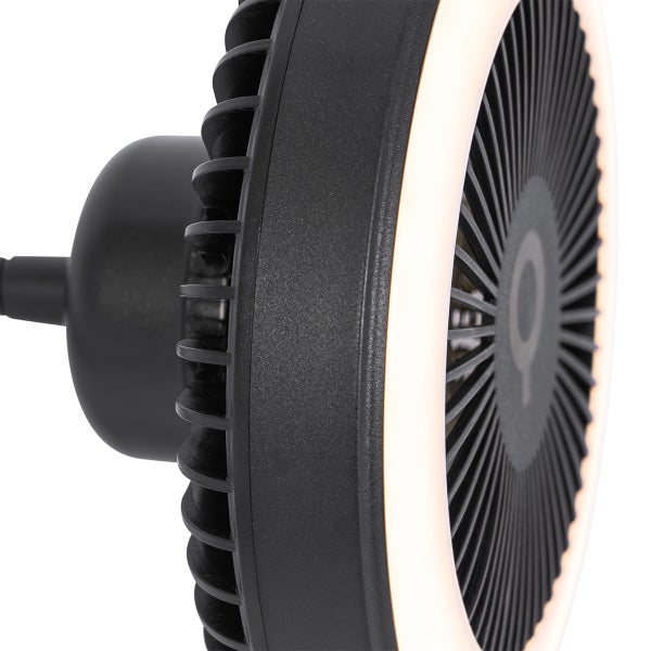 Tischventilator schwarz inkl. LED 2700K - Dores