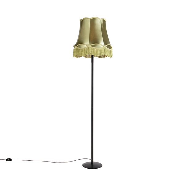 Stehlampe mit Lampenschirm und Fransen