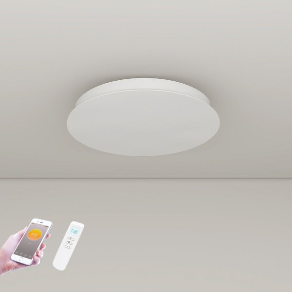 Runde Deckenleuchte mit Smartphone und Fernbedienung