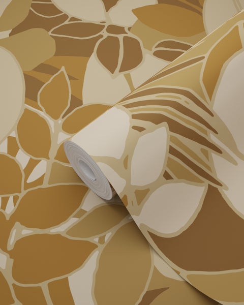 ESTAhome Tapete Blätter Braun und Beige - 50 x 900 cm - 139849
