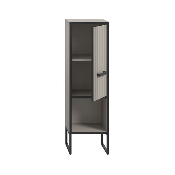 Bagno Badschrank 1 Tür 1 Fach hellgrau, cremefarben. 30 X 32 X 101 cm