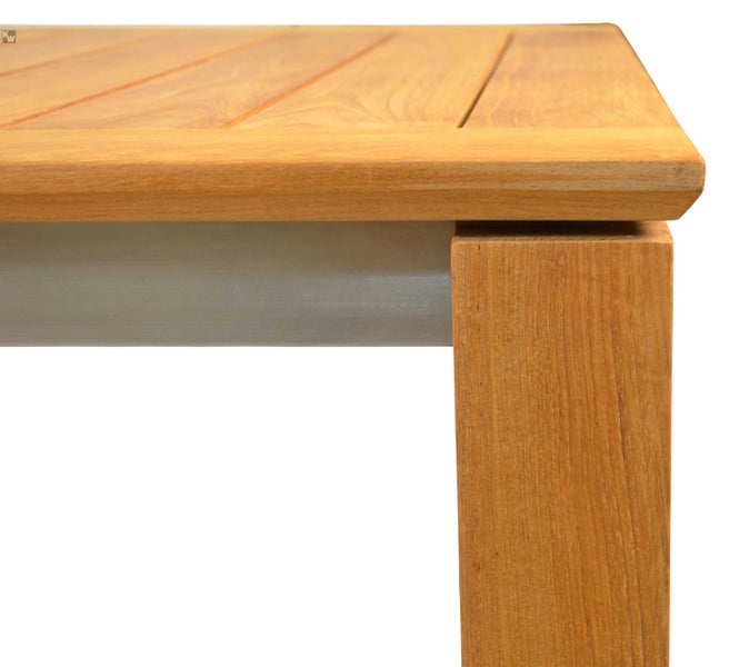 Gartentisch Teakholz Edelstahl 165 x 90 cm modern premium für Garten Terrasse