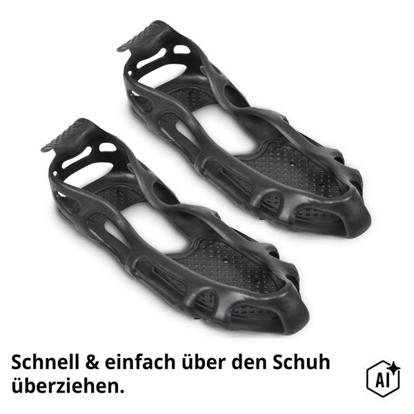 Paar Schuhspikes als rutschfeste Gleitschutzhilfen für Schuhe bei Eis und Schnee.