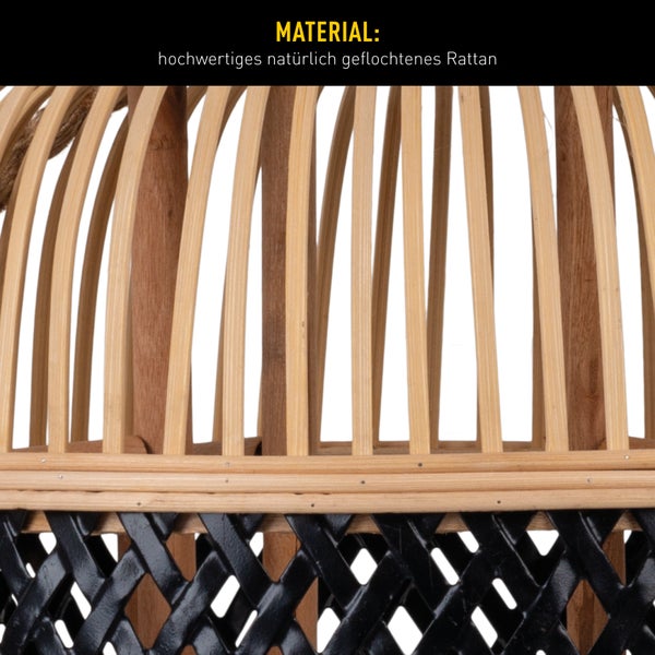 Detailansicht eines Möbelstücks aus hochwertigem, natürlich geflochtenem Rattan.