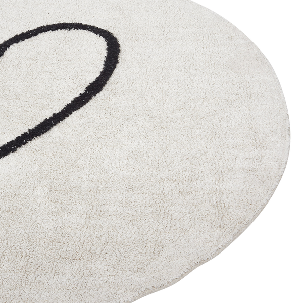 Kinderteppich HEART Beige ø 140 cm Baumwolle