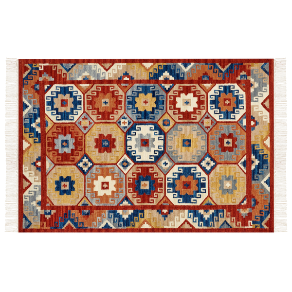 Teppich LUSARAT Bunt 160 x 230 cm Wolle Kelim