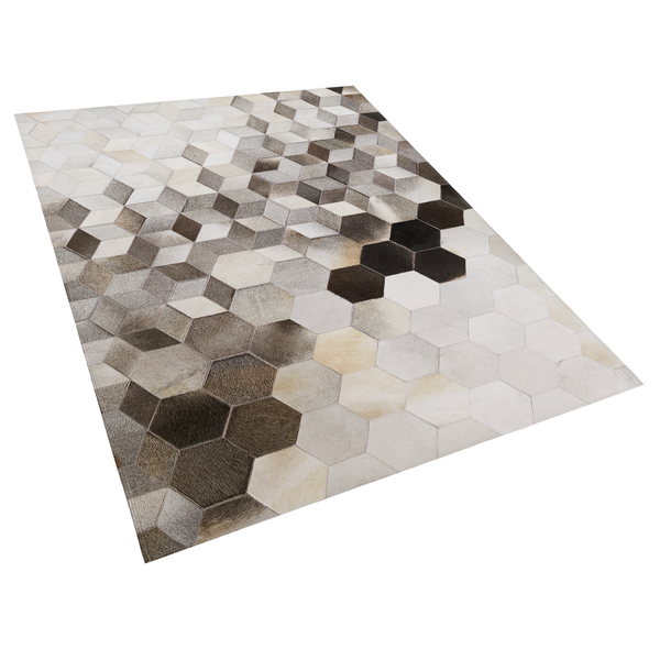 Teppich SASON 160 x 230 cm Echtleder Beige