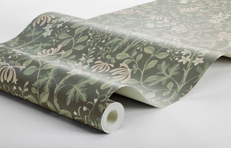 Borastapeter Tapete Blumen Braun und Grün - 53 cm x 10.05 m - 662683