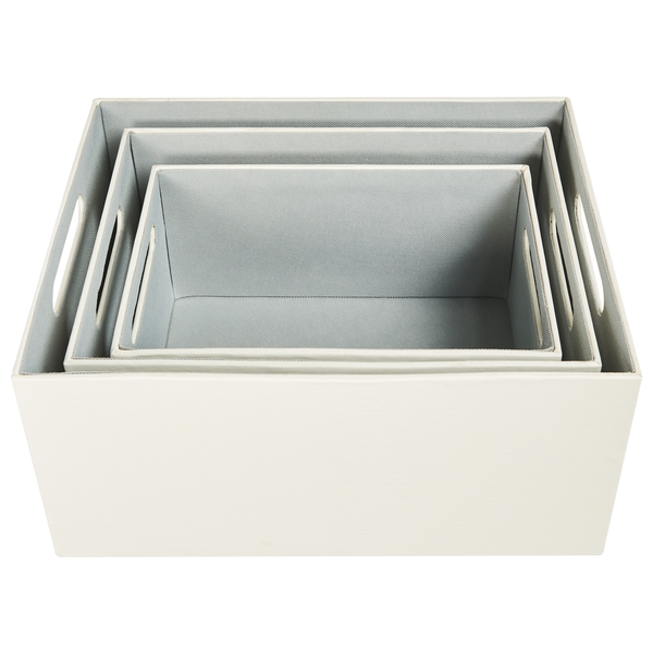 Drei verschieden grosse Aufbewahrungsboxen aus Stoff