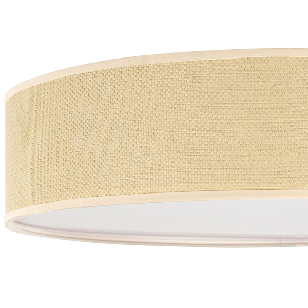 Detailaufnahme einer Deckenleuchte mit Textilbezug