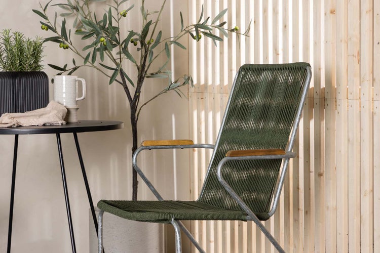 Bacong Gartenset Tisch, 2 Stühle  schwarz,grün. 60 X 60 X 45 cm