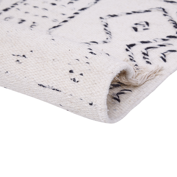 Teppich ALKENT Weiß 80 x 150 cm Wolle