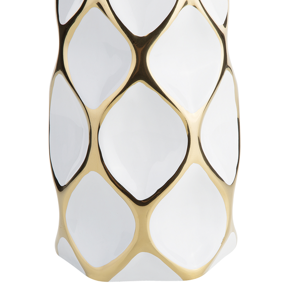 Blumenvase AVILA Steinzeug 36 cm Weiß