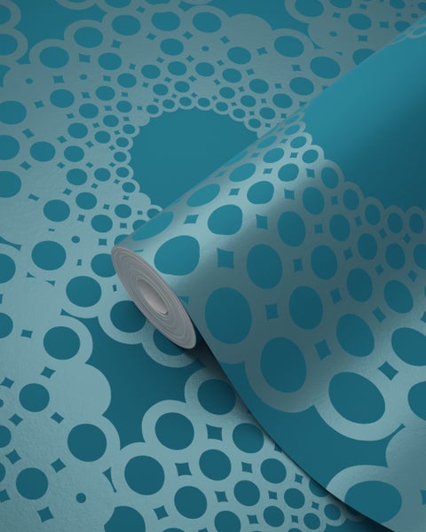 Origin Wallcoverings Tapete grafische Form Petrolblau - 53 cm x 10.05 m - 345936