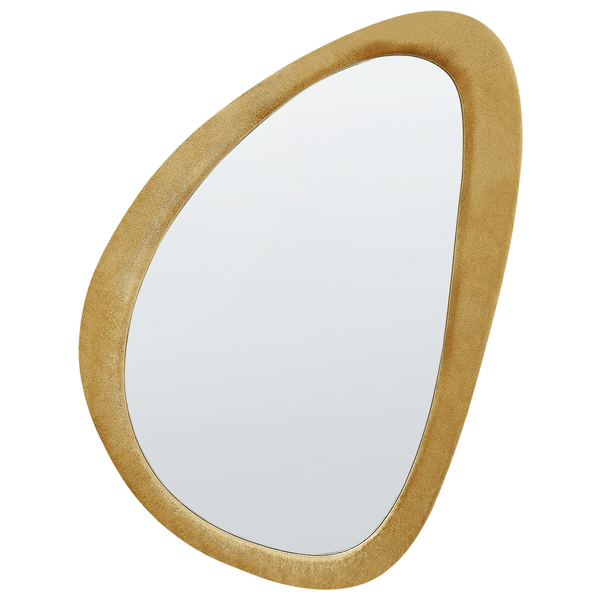 Wandspiegel VENAS 61 cm 91 cm Samtstoff Senfgelb