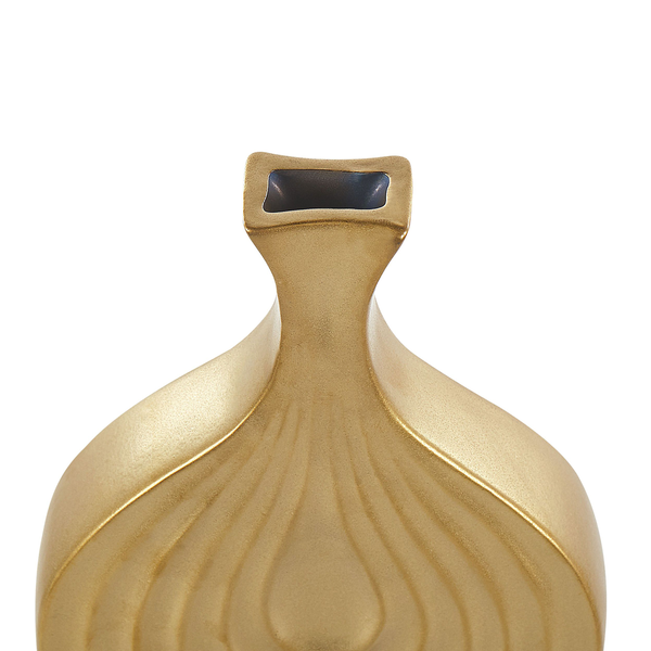 Dekovase THAPSUS Steinzeug 25 cm Gold
