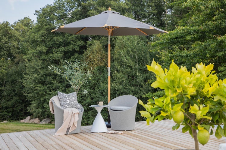 Cerox Sonnenschirm Kippfunktion grau. 270 X 270 X 250 cm