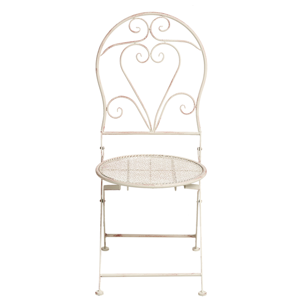 Gartenstuhl 2er Set FOLELLI klappbar Metall Hellbeige