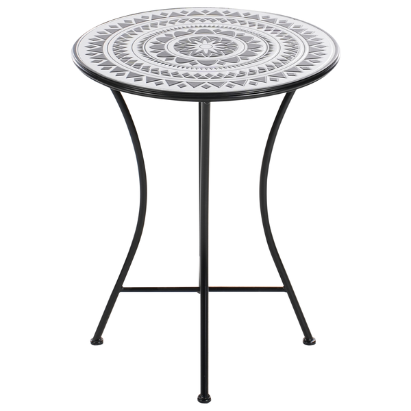 Outdoor Bistrotisch COMISO 60 cm 60 cm Metall Schwarz / Weiß
