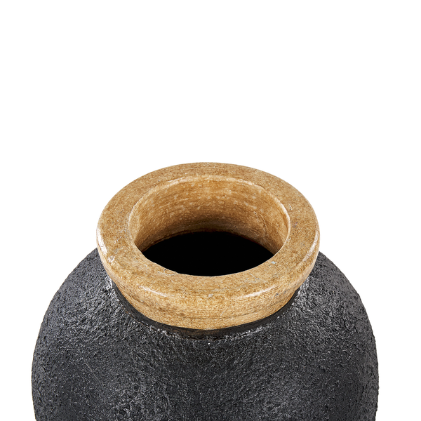 Dekovase DAULIS Keramik 31 cm Schwarz