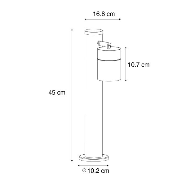 Außenleuchte schwarz 45 cm AR70 verstellbar IP44 - Solo