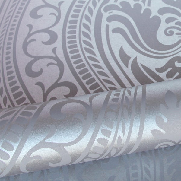 Origin Wallcoverings Tapete Ornamente Lila und Grau - 53 cm x 10.05 m - 346631