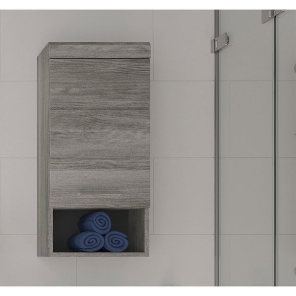 Soul Badschrank Wandhängend 1 Tür 1 Fach Rauchglas. 37 X 24 X 79 cm