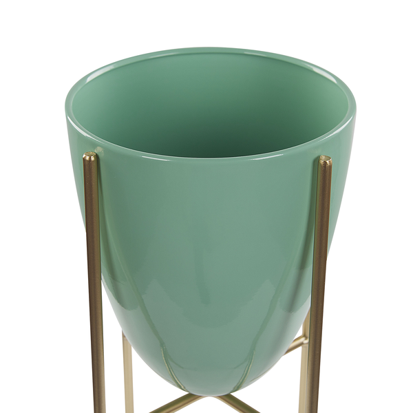 Blumentopf mit Beinen LEFKI Metall 16 cm Mintgrün