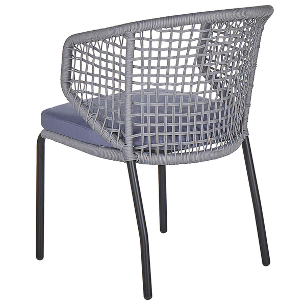 Set mit 2 Stühlen und Sitzkissen PALMI Metall Grau