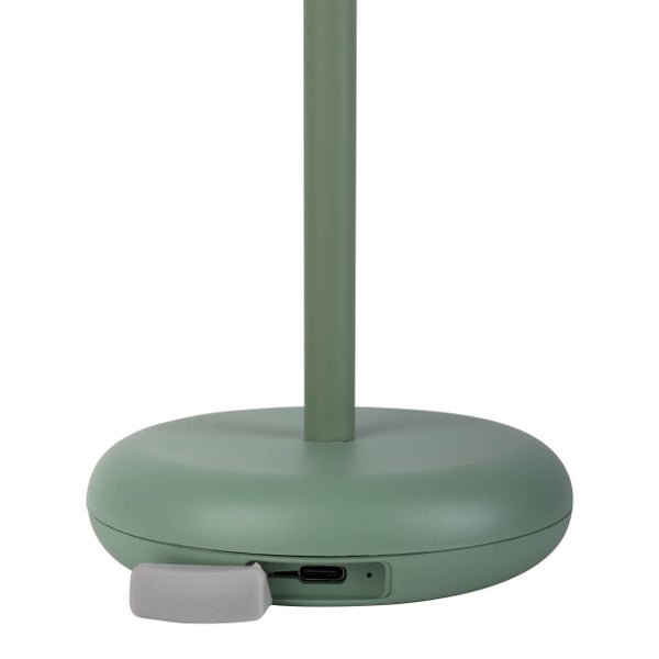 Akku-Tischleuchte PASI für Außen und Innen, aus Metall und Kunststoff in Mint, dimmbar, mit Touch- und Memory-Funktion, ca. 26 cm hoch