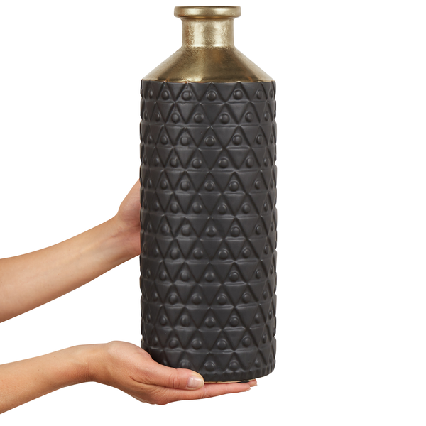 Dekovase ARSIN Steinzeug 39 cm Schwarz