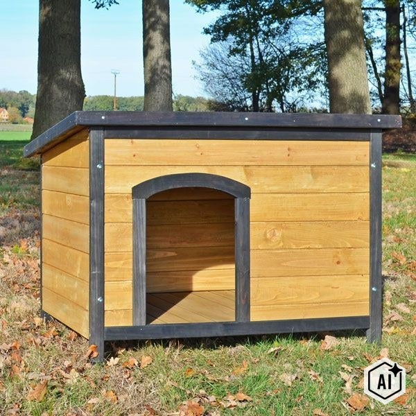 Hundehütte aus Holz für den Außenbereich mit Pultdach und wetterfester Beschichtung