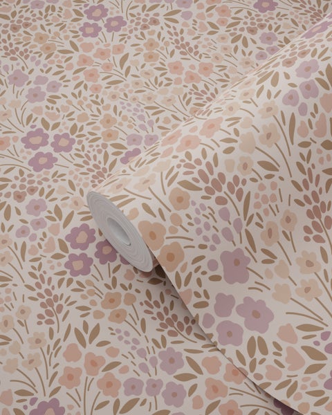 ESTAhome Tapete Blumen mauve-violett - 50 x 900 cm - 131458