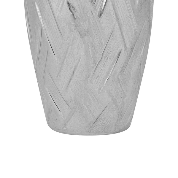 Dekovase ARPAD Steinzeug 33 cm Silber