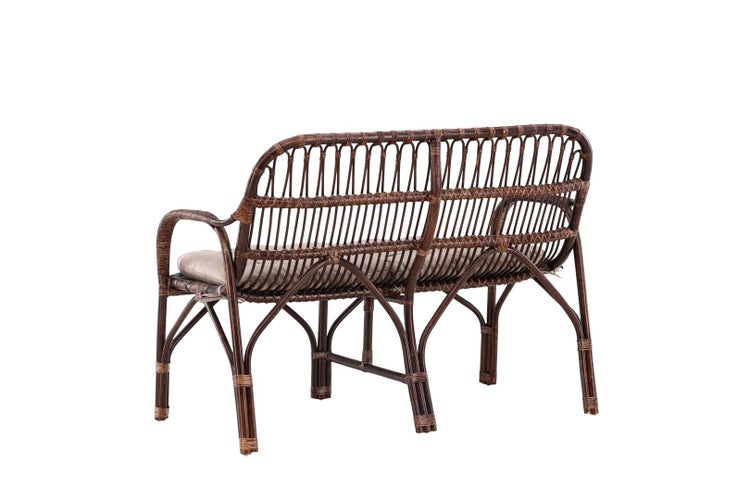 Nella Gartensofa mit Gartenkissen schwarz. 129 X 62 X 93 cm