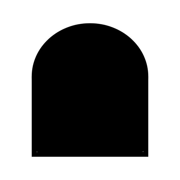 Schwarze Kreidetafel in Bogenform für die Wandmontage.