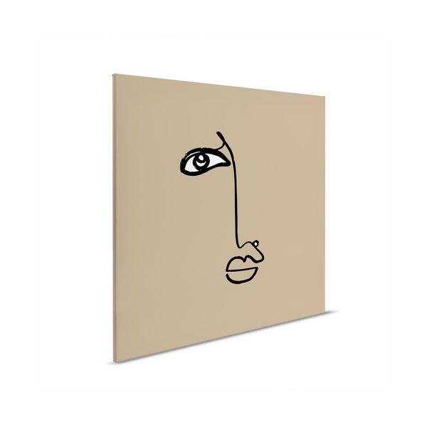 Leinwandbild mit abstrakter Gesichtsdarstellung