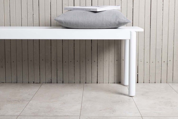 Modena Gartenbank weiß. 130 X 35 X 43 cm