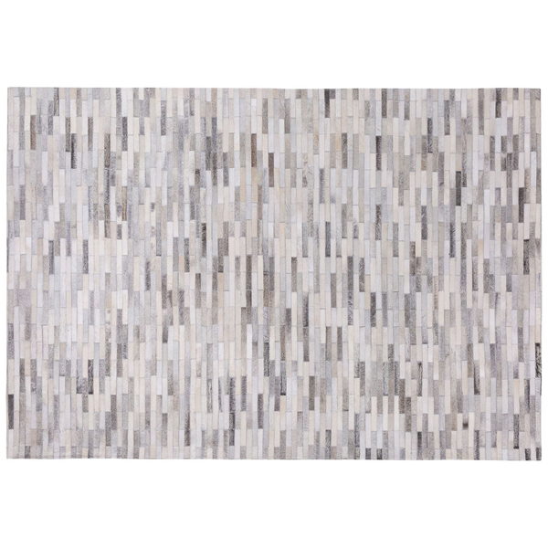 Teppich AHILLI Grau 160 x 230 cm Echtleder