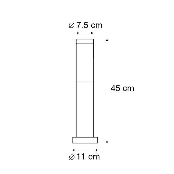 Außenleuchte anthrazit 45 cm IP44 - Rox mit Erdspieß und Kabelmuffe