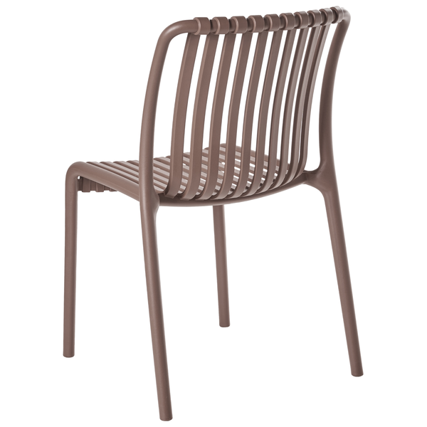 Gartenstuhl aus Kunststoff, Rückansicht