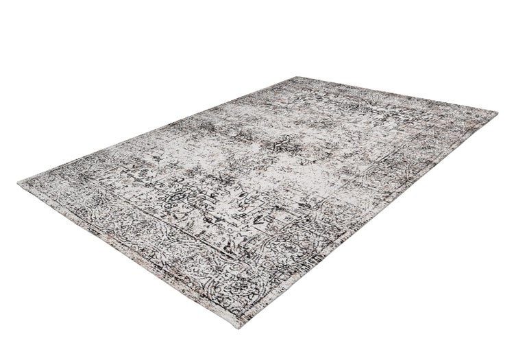 Flachflor Teppich Xiomo Anthrazit / Creme Vintage 120 x 170 cm
