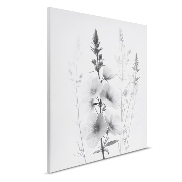 Wandbild mit Blumenmuster in Schwarzweiß