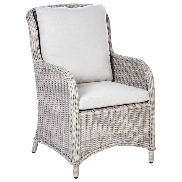 Rattan Sessel mit Sitz- und Rückenkissen für den Aussenbereich