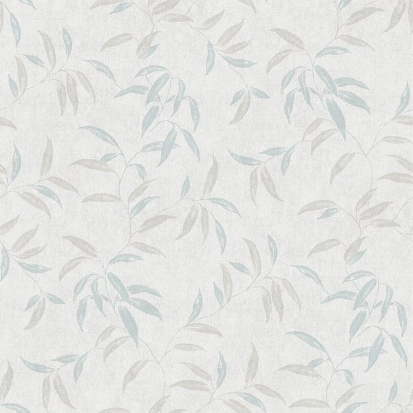 Sanders und Sanders Tapete Blätter Graublau - 53 cm x 10 m - 640234