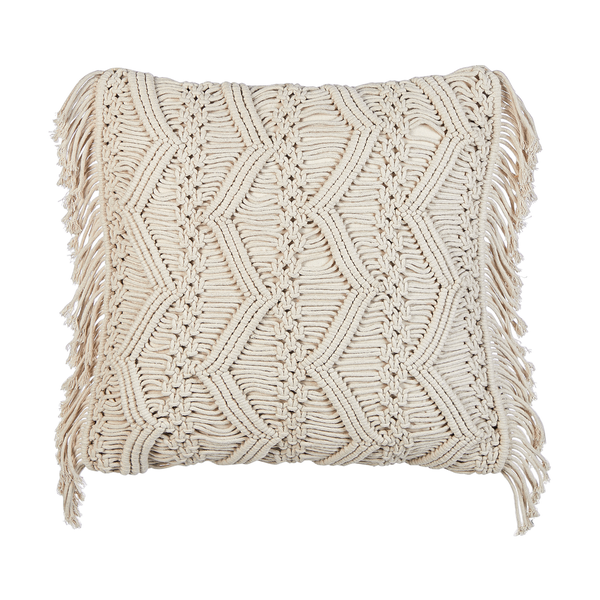 Dekokissen 2er Set KIRIKKALE Baumwolle 45 x 45 cm Hellbeige Geometrisches Muster
