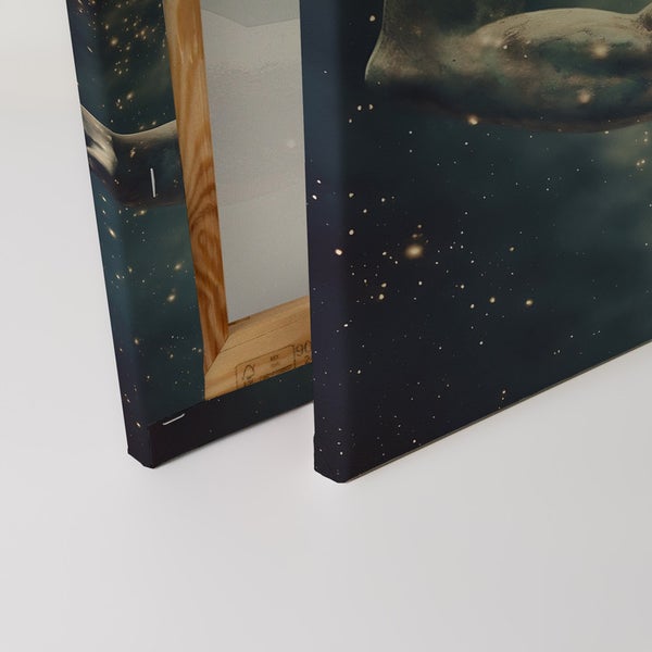 Nahaufnahme einer Leinwand mit Rahmen